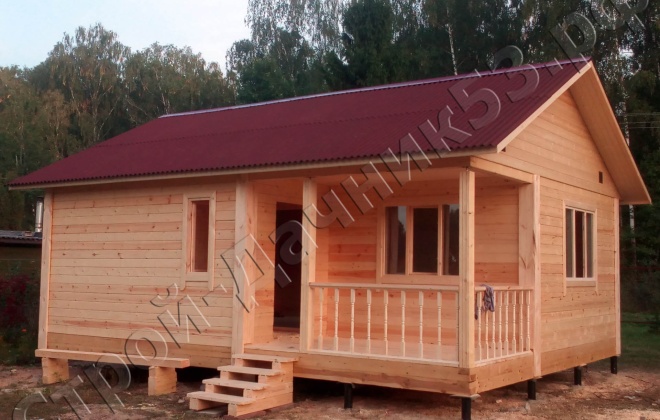 1 Брусовой дом ОД-6, 6×8, 48 м², Московская область,  Озерский район, деревня Мощаницы (1)
